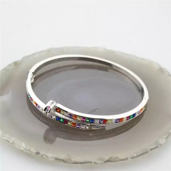 Jewelry - 🌼 Host Pick 🌼 NIB Gorgeous Rainbow Inlay Bangle